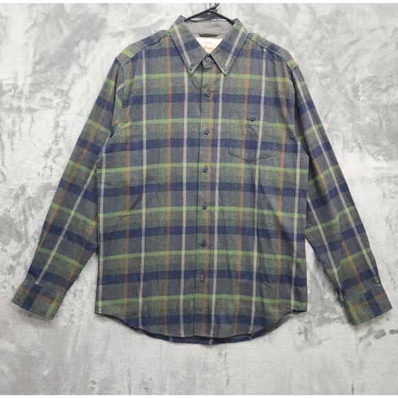 Weatherproof Vintage Shirt Mens M Gray Green Plaid Flannel Shacket Long Sleeve - Picture 1 of 11